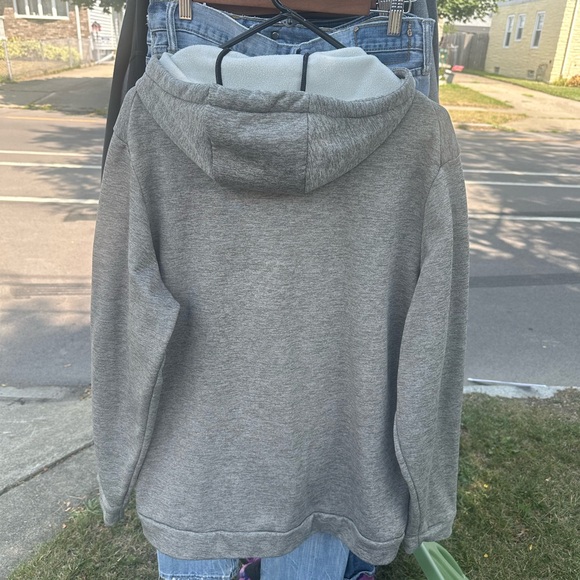 Nike Dri-FIT Hoodie XL | Gray White Swoosh | Soft Fleece Pullover - Picture 5 of 6